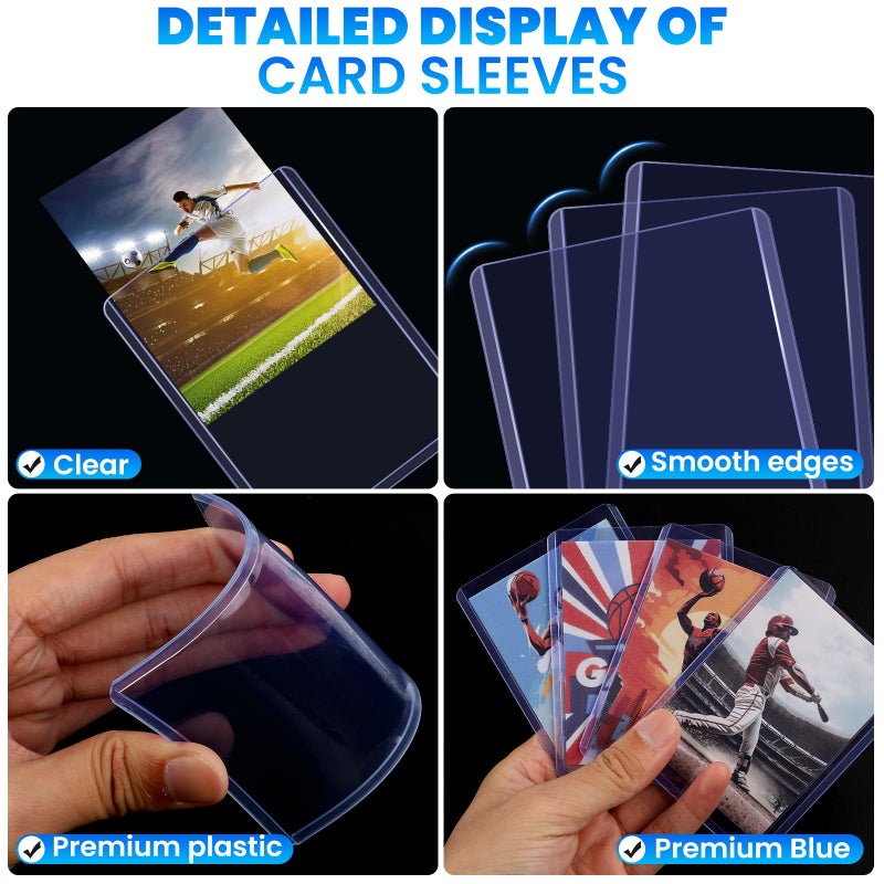 ZENOWICK 600 Packs Card Sleeves Top Loads for Cards,3"" x 4"" Baseball Card Protectors,Trading Card Sleeves Hard Plastic Fit for Baseball, Football Cards (300 Hard Sleeve + 300 Soft Sleeve) - Image 4